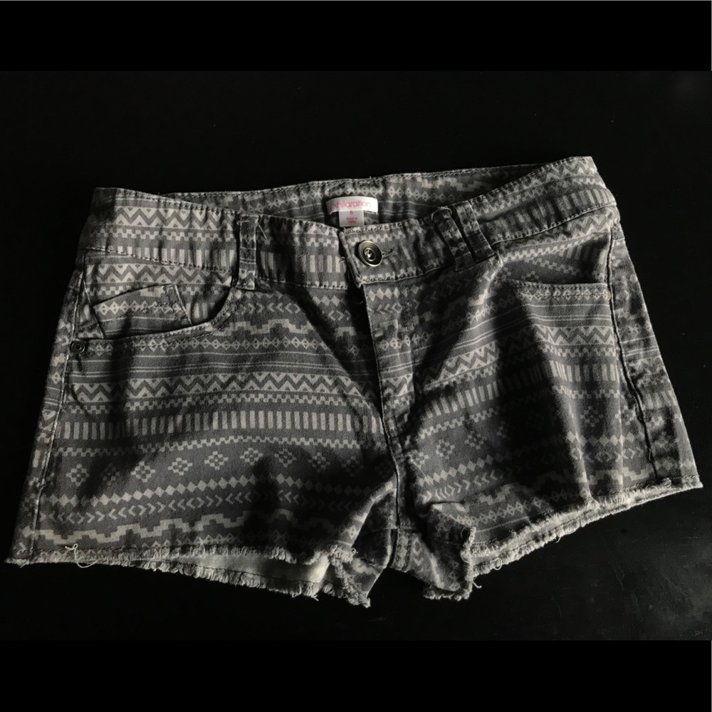 denim pattern shorts